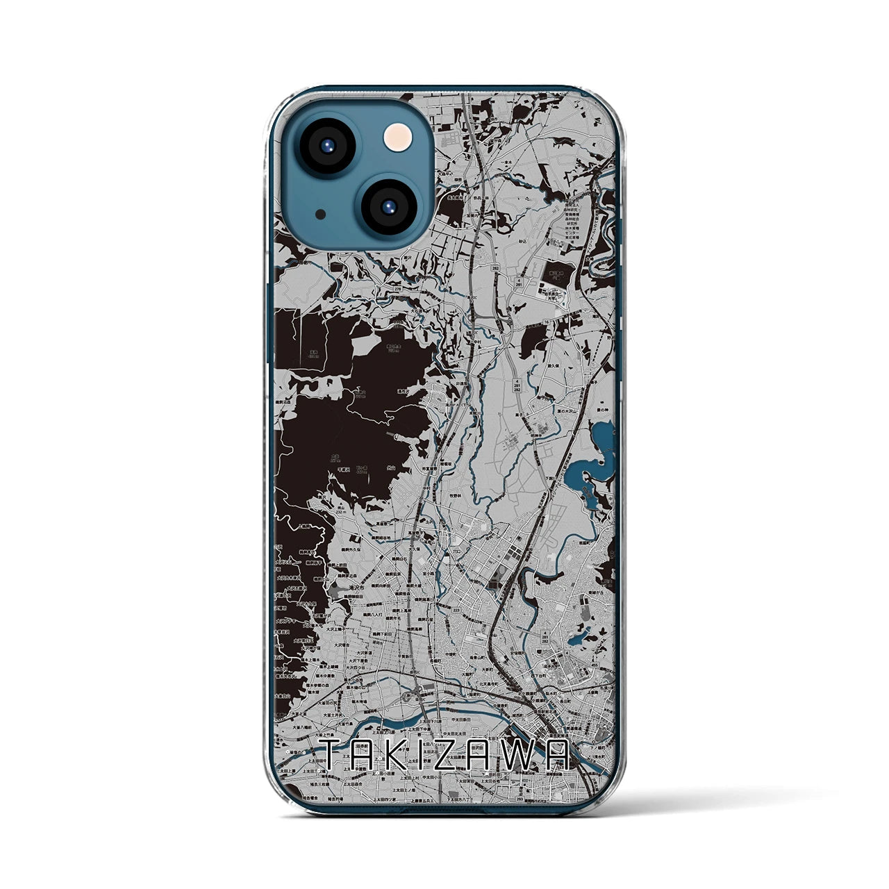 【滝沢(岩手県)】地図柄iPhoneケース(クリアタイプ)