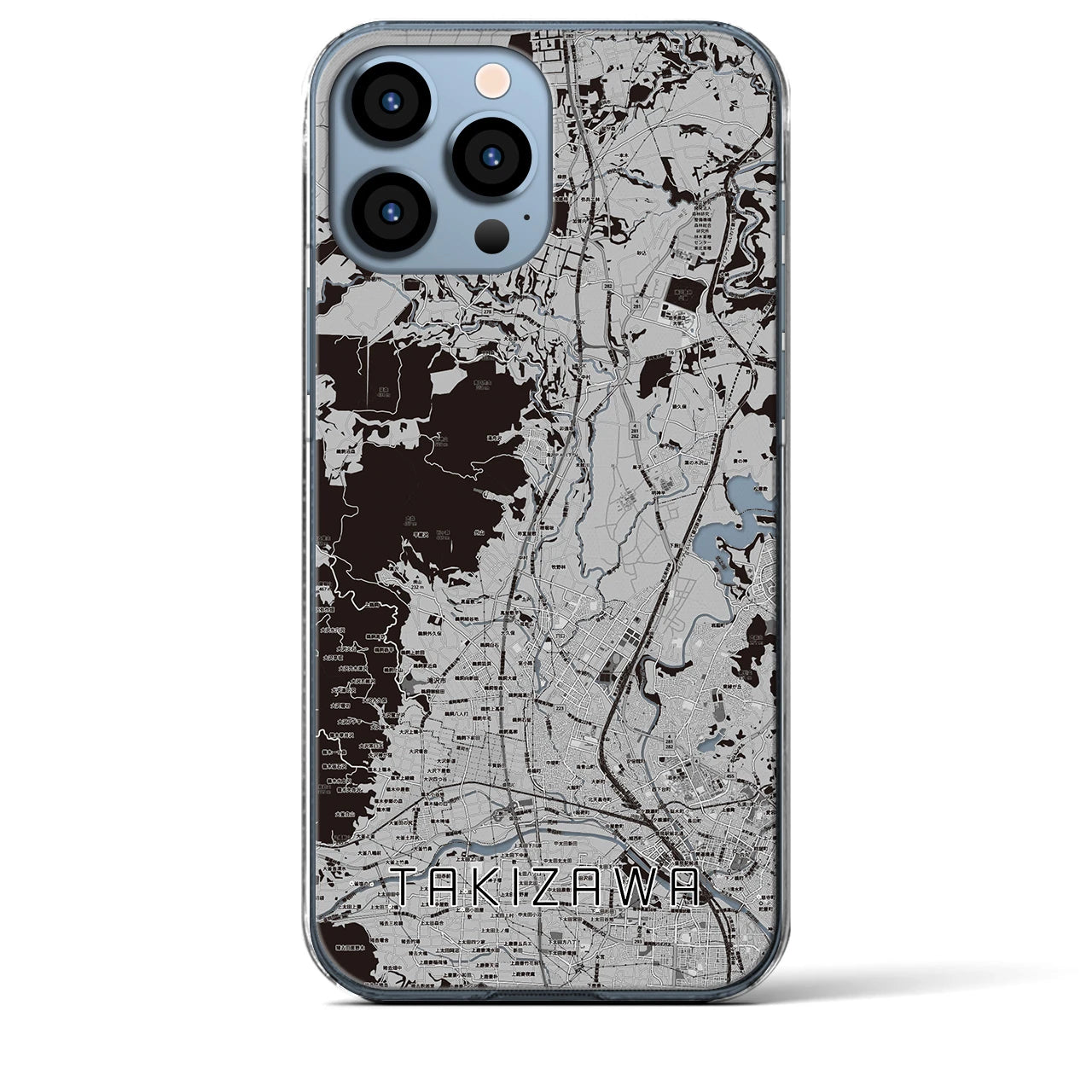 【滝沢(岩手県)】地図柄iPhoneケース(クリアタイプ)