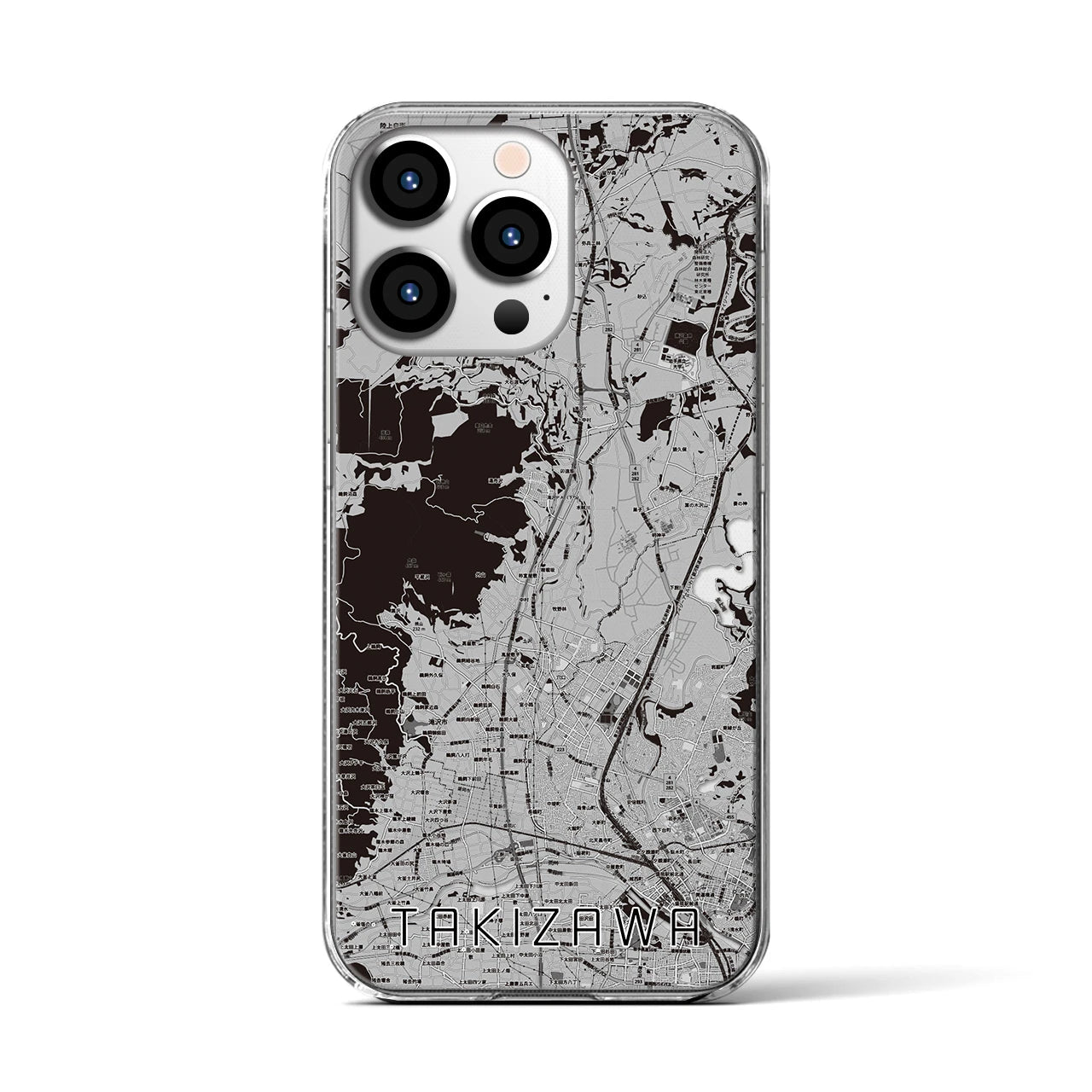 【滝沢(岩手県)】地図柄iPhoneケース(クリアタイプ)