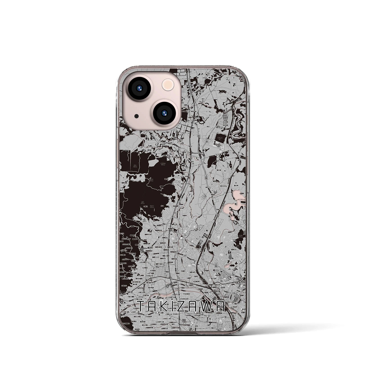 【滝沢(岩手県)】地図柄iPhoneケース(クリアタイプ)