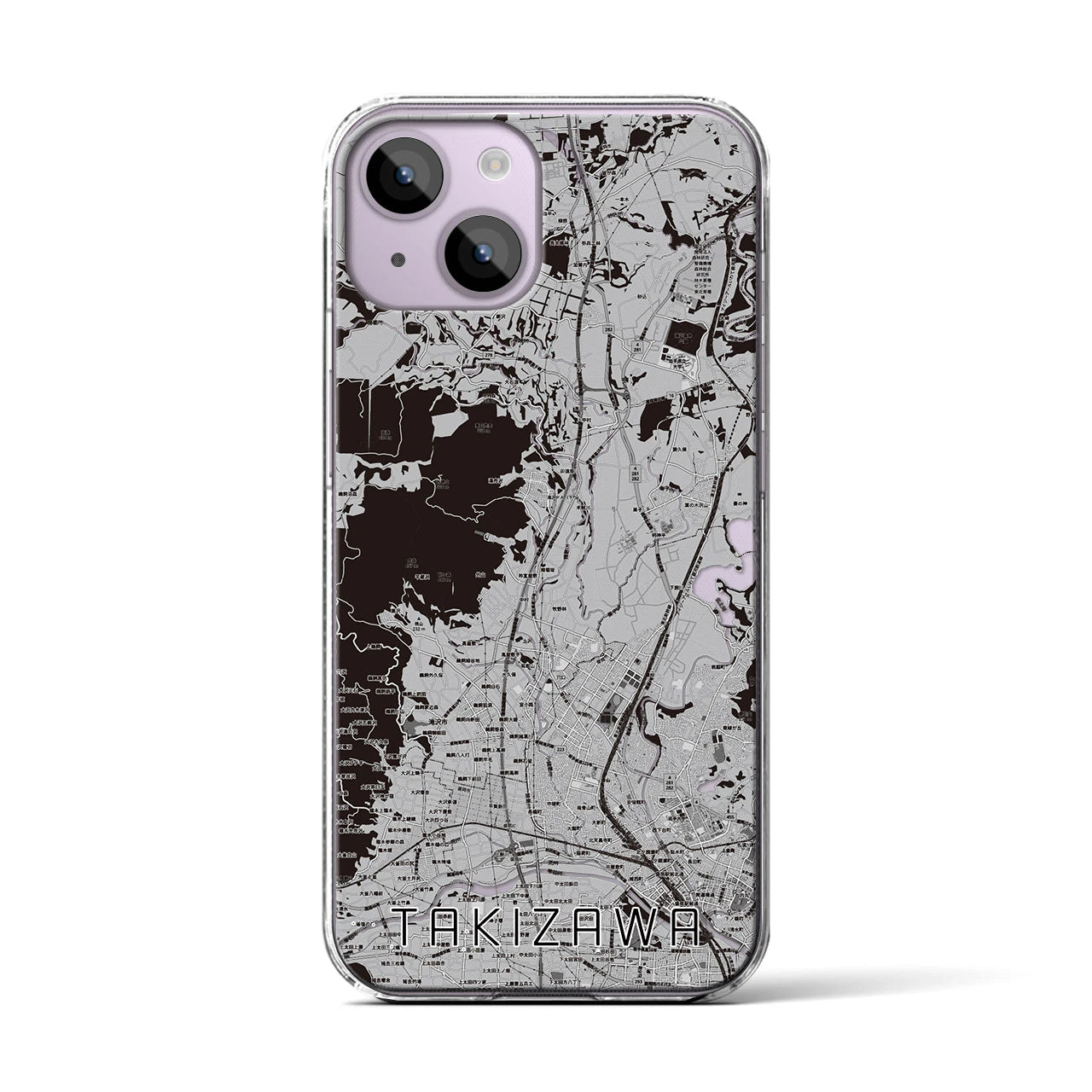 【滝沢(岩手県)】地図柄iPhoneケース(クリアタイプ)