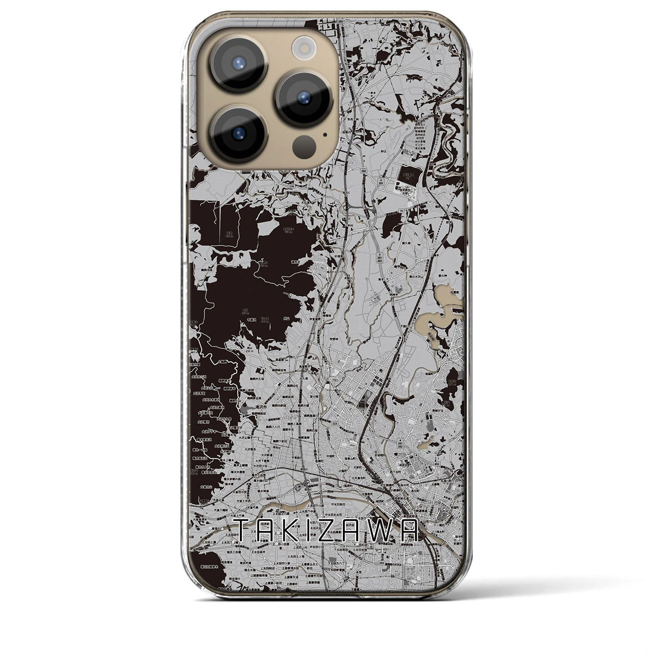 【滝沢(岩手県)】地図柄iPhoneケース(クリアタイプ)