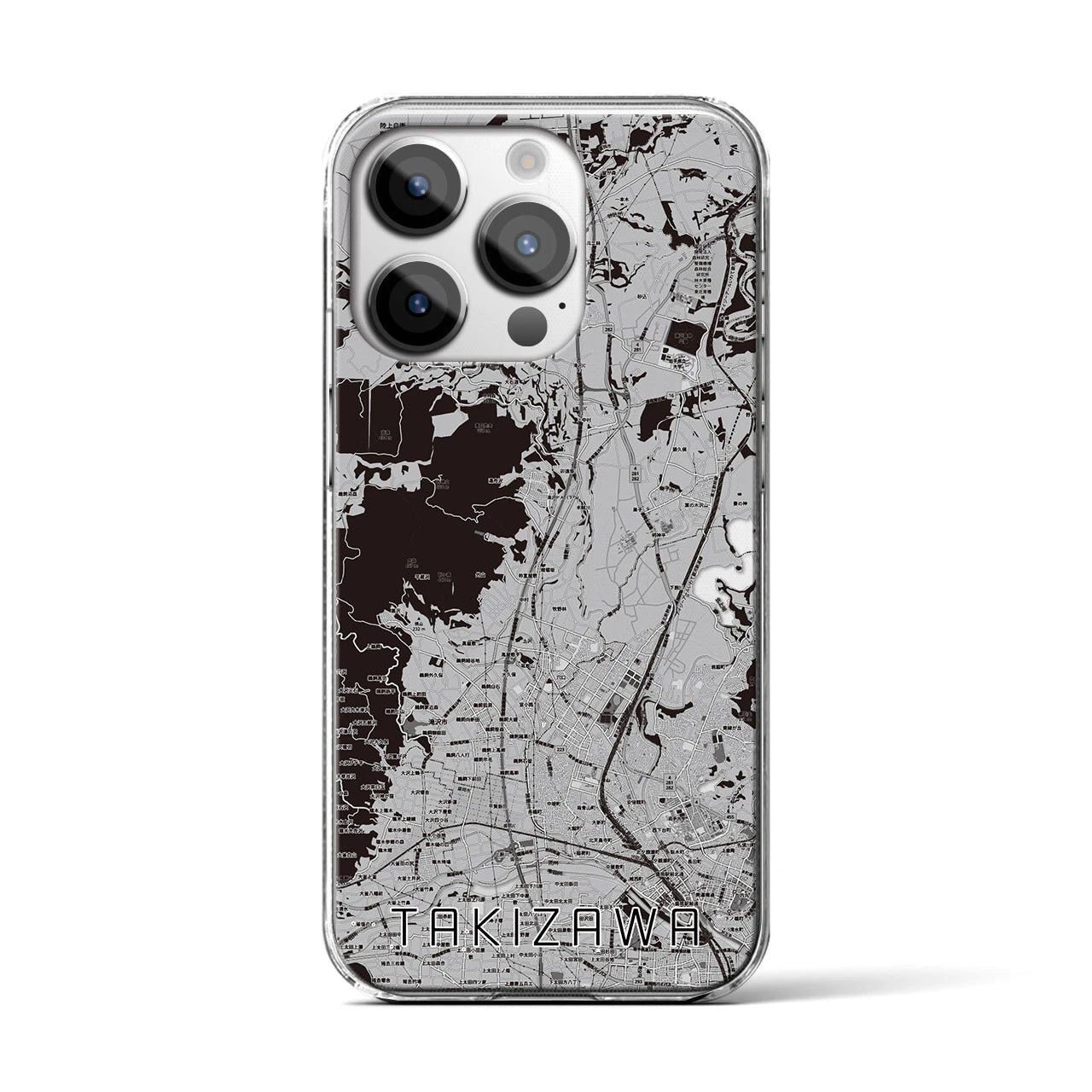 【滝沢(岩手県)】地図柄iPhoneケース(クリアタイプ)