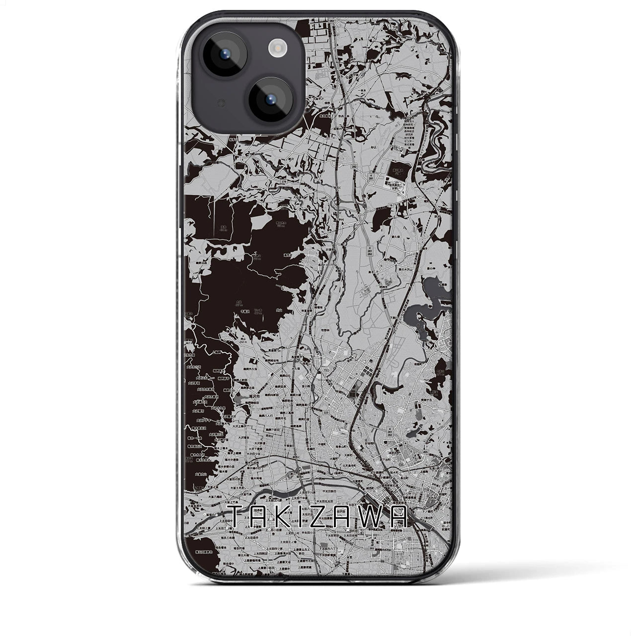 【滝沢(岩手県)】地図柄iPhoneケース(クリアタイプ)