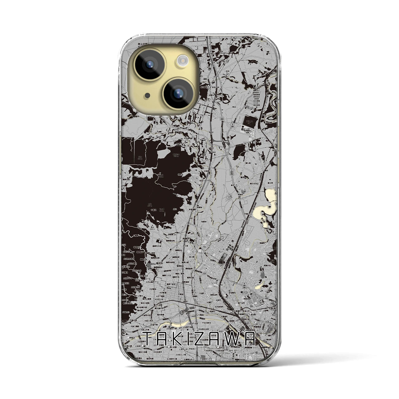 【滝沢(岩手県)】地図柄iPhoneケース(クリアタイプ)