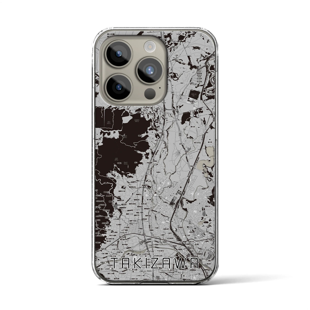 【滝沢(岩手県)】地図柄iPhoneケース(クリアタイプ)