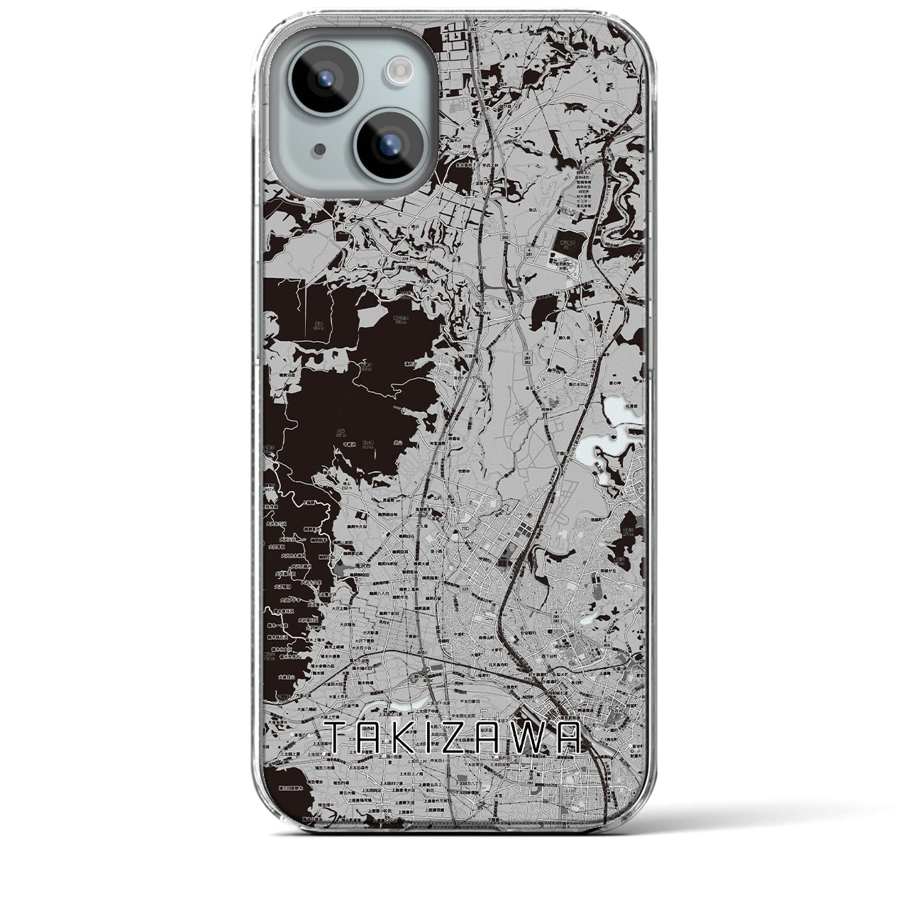 【滝沢(岩手県)】地図柄iPhoneケース(クリアタイプ)