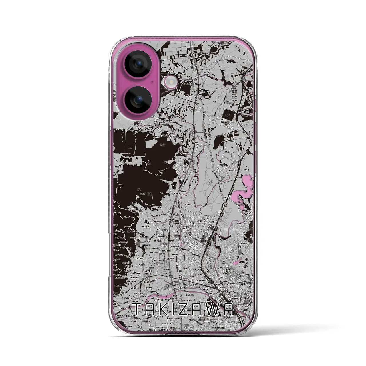 【滝沢(岩手県)】地図柄iPhoneケース(クリアタイプ)