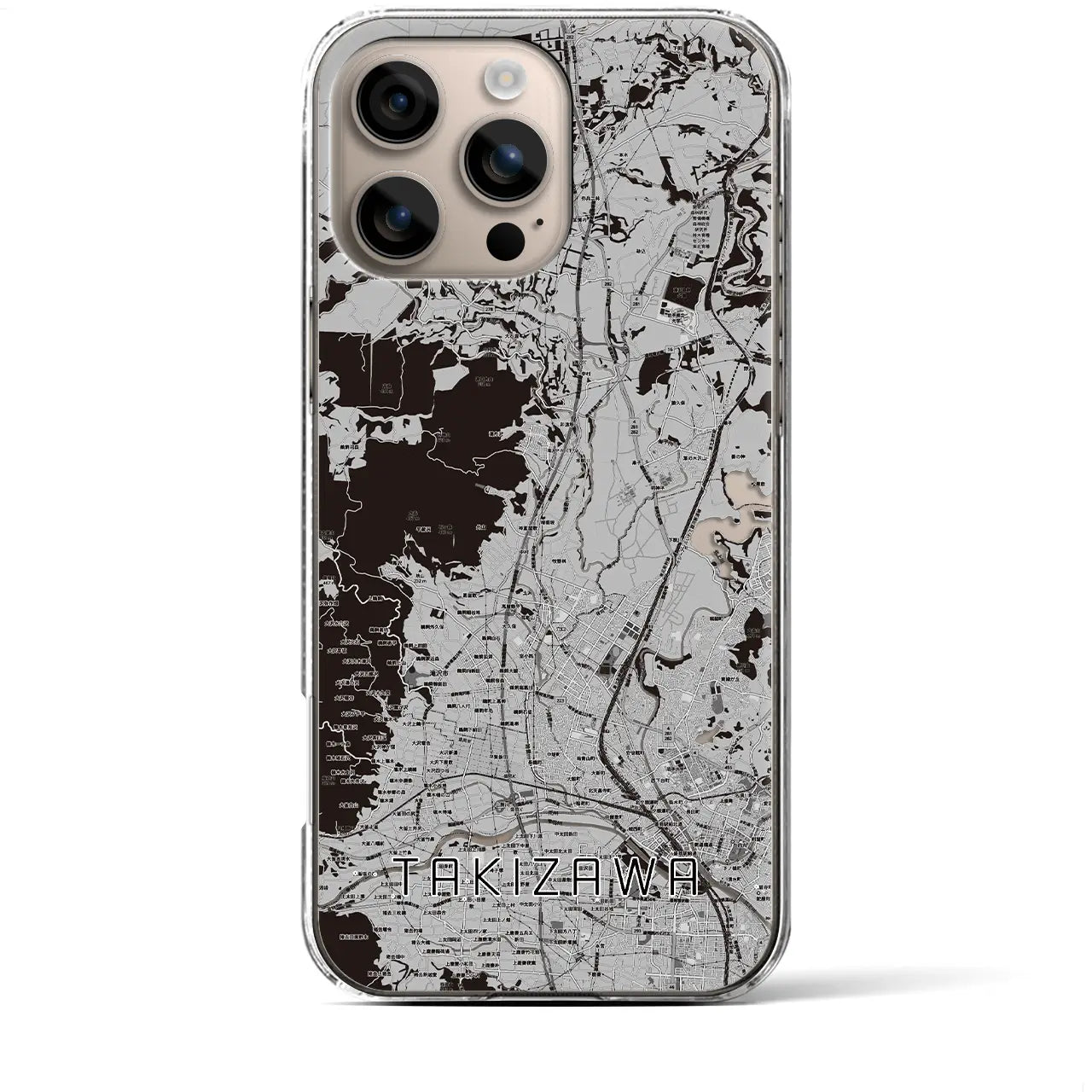 【滝沢(岩手県)】地図柄iPhoneケース(クリアタイプ)