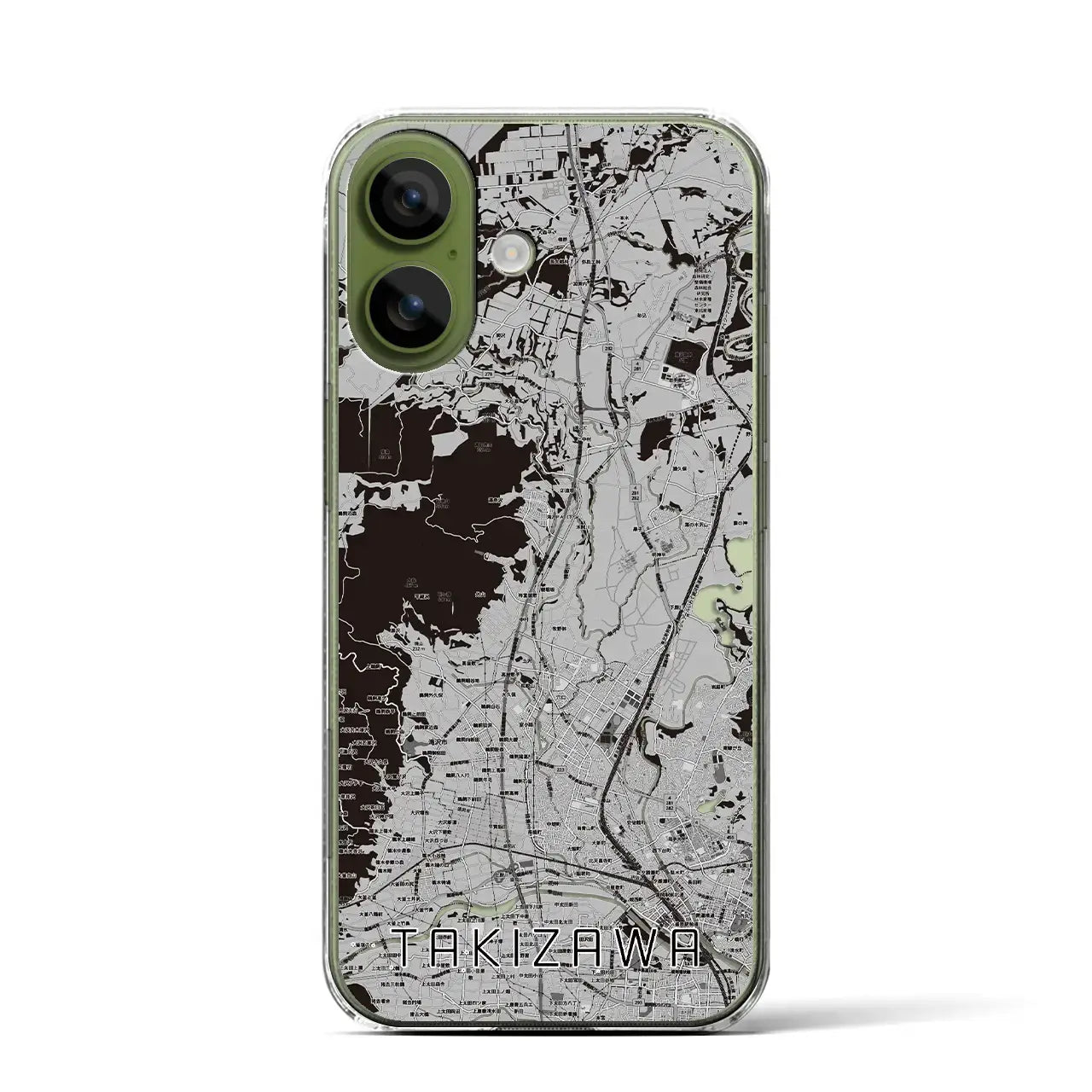 【滝沢(岩手県)】地図柄iPhoneケース(クリアタイプ)モノトーン・iPhone 17 Pro Max 用