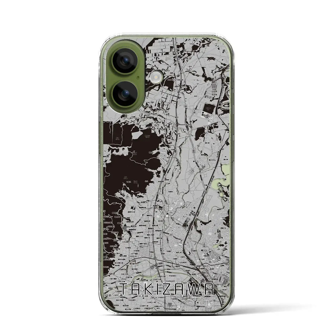 【滝沢(岩手県)】地図柄iPhoneケース(クリアタイプ)モノトーン・iPhone 17 Pro Max 用