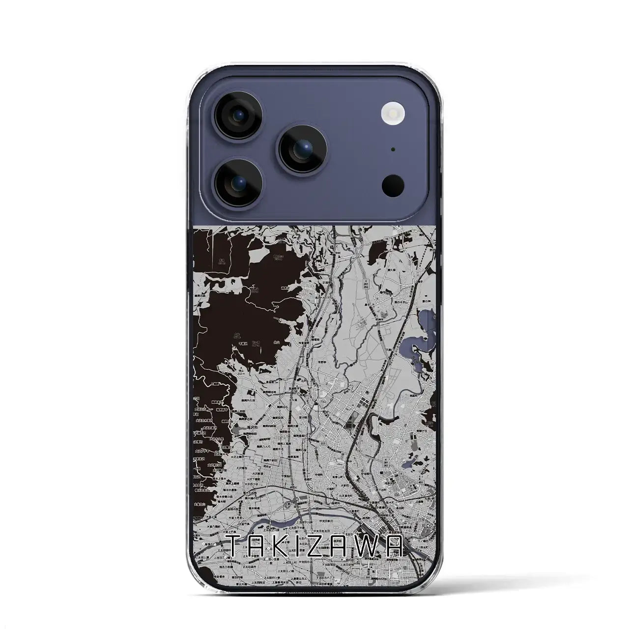 【滝沢(岩手県)】地図柄iPhoneケース(クリアタイプ)