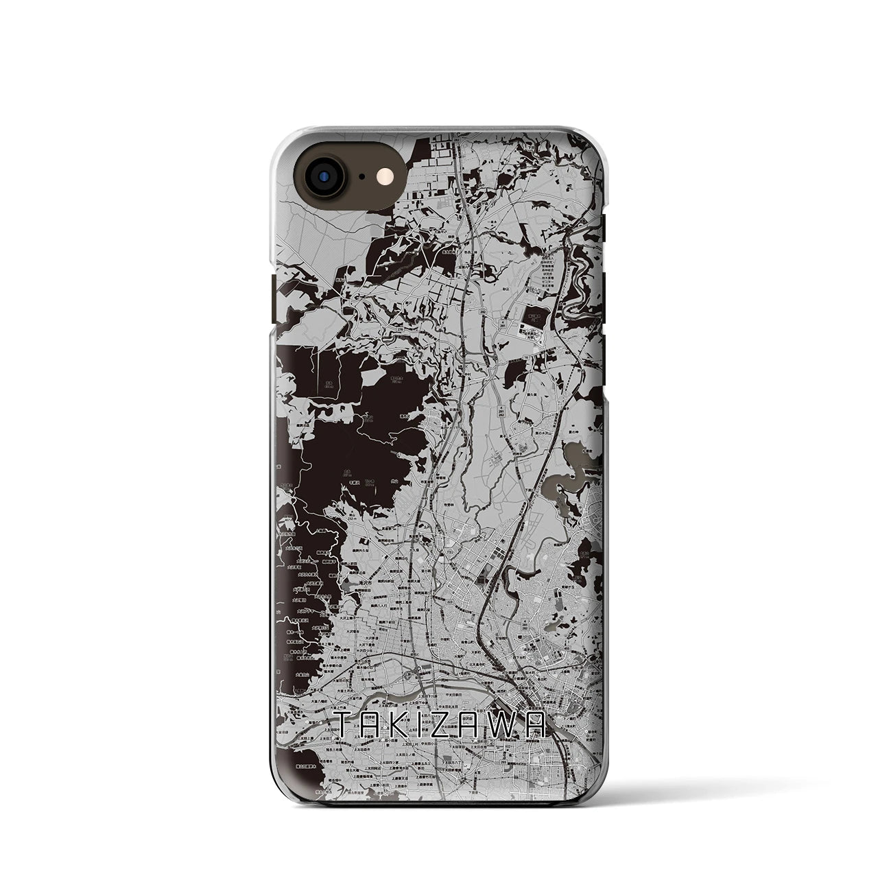 【滝沢(岩手県)】地図柄iPhoneケース(クリアタイプ)