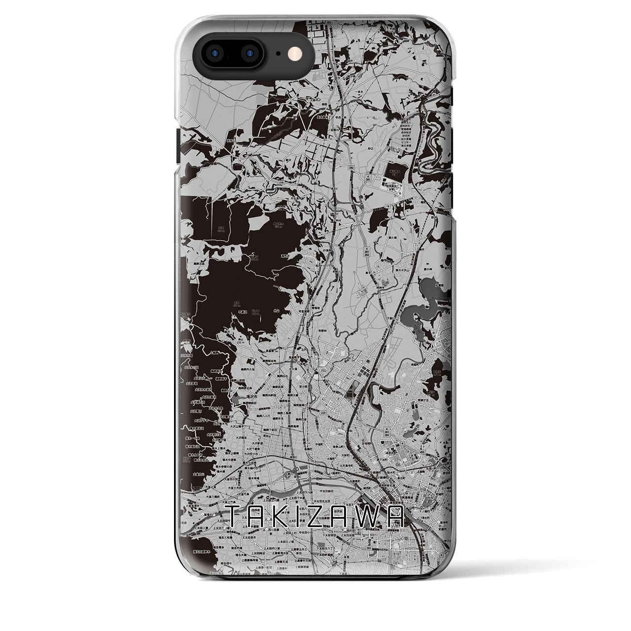 【滝沢(岩手県)】地図柄iPhoneケース(クリアタイプ)