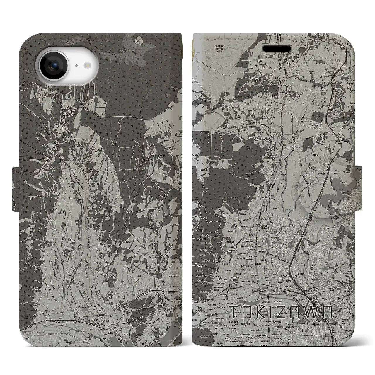 【滝沢(岩手県)】地図柄iPhoneケース(手帳タイプ)