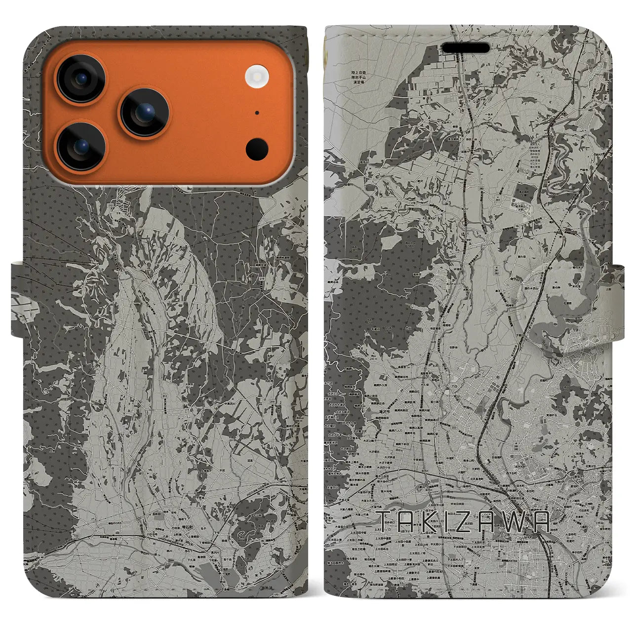 【滝沢(岩手県)】地図柄iPhoneケース(手帳タイプ)