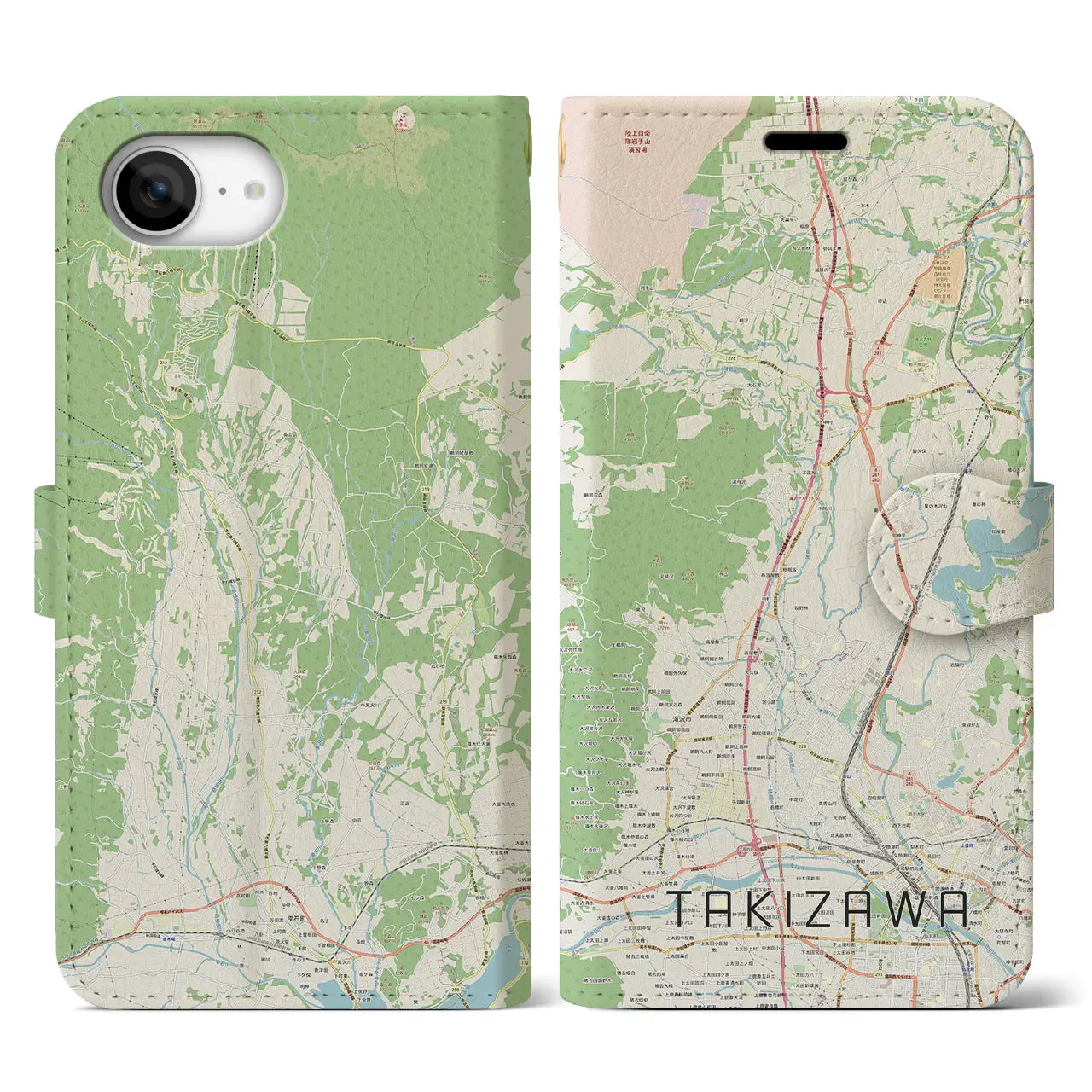 【滝沢(岩手県)】地図柄iPhoneケース(手帳タイプ)