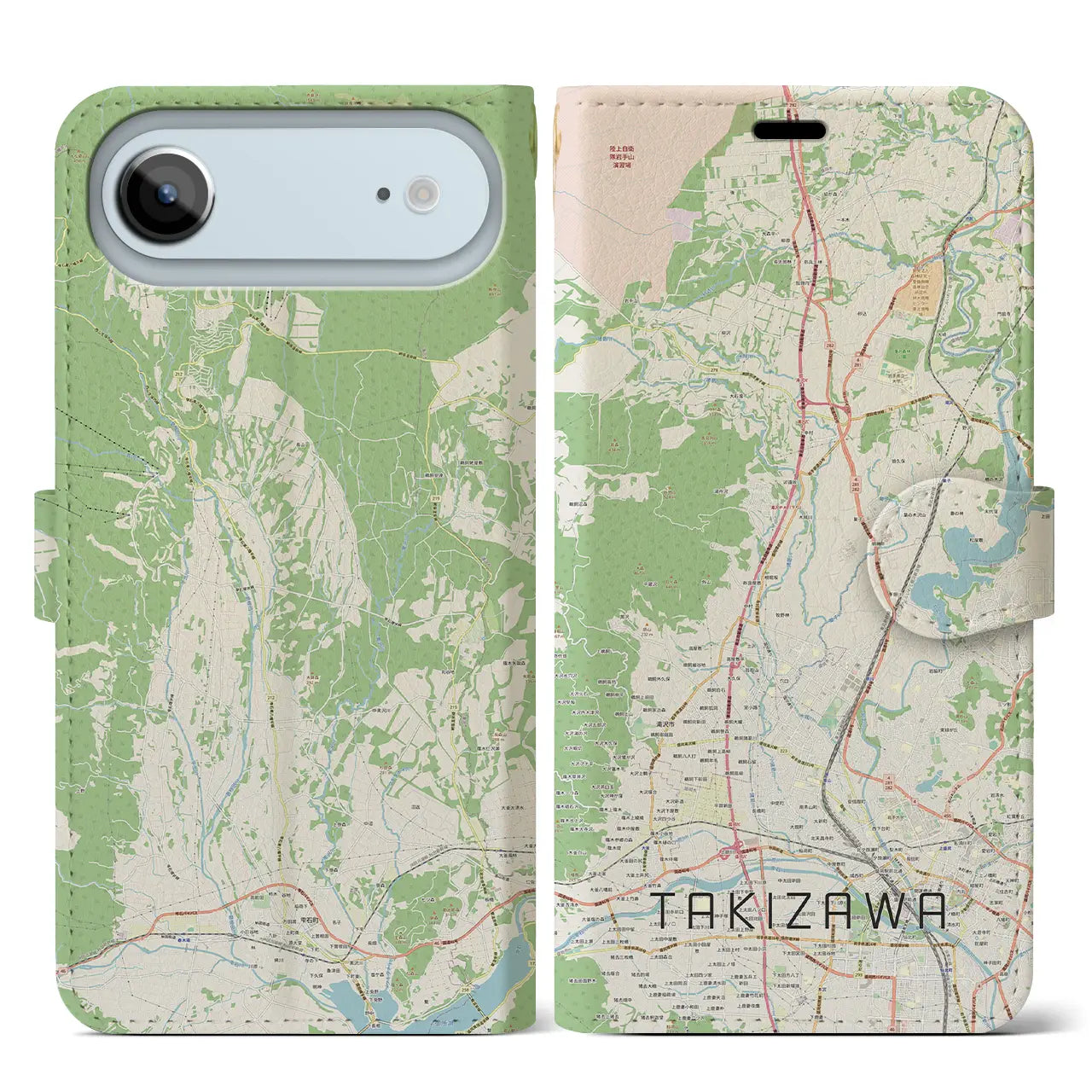 【滝沢(岩手県)】地図柄iPhoneケース(手帳タイプ)