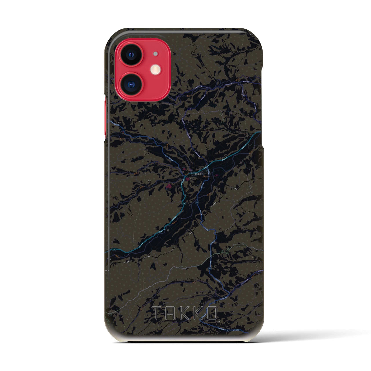 【田子(青森県)】地図柄iPhoneケース(バックカバータイプ)