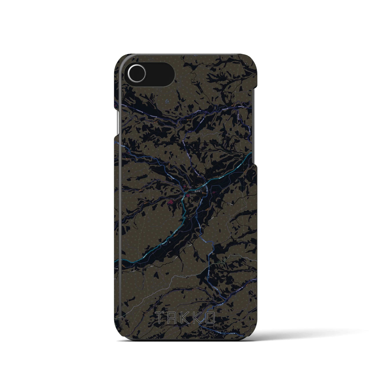 【田子(青森県)】地図柄iPhoneケース(バックカバータイプ)