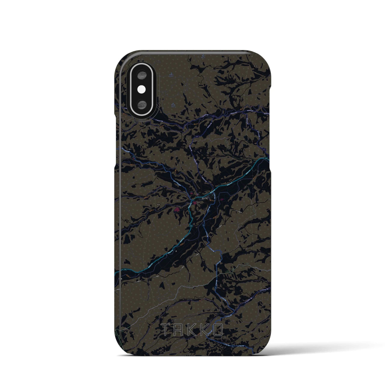 【田子(青森県)】地図柄iPhoneケース(バックカバータイプ)