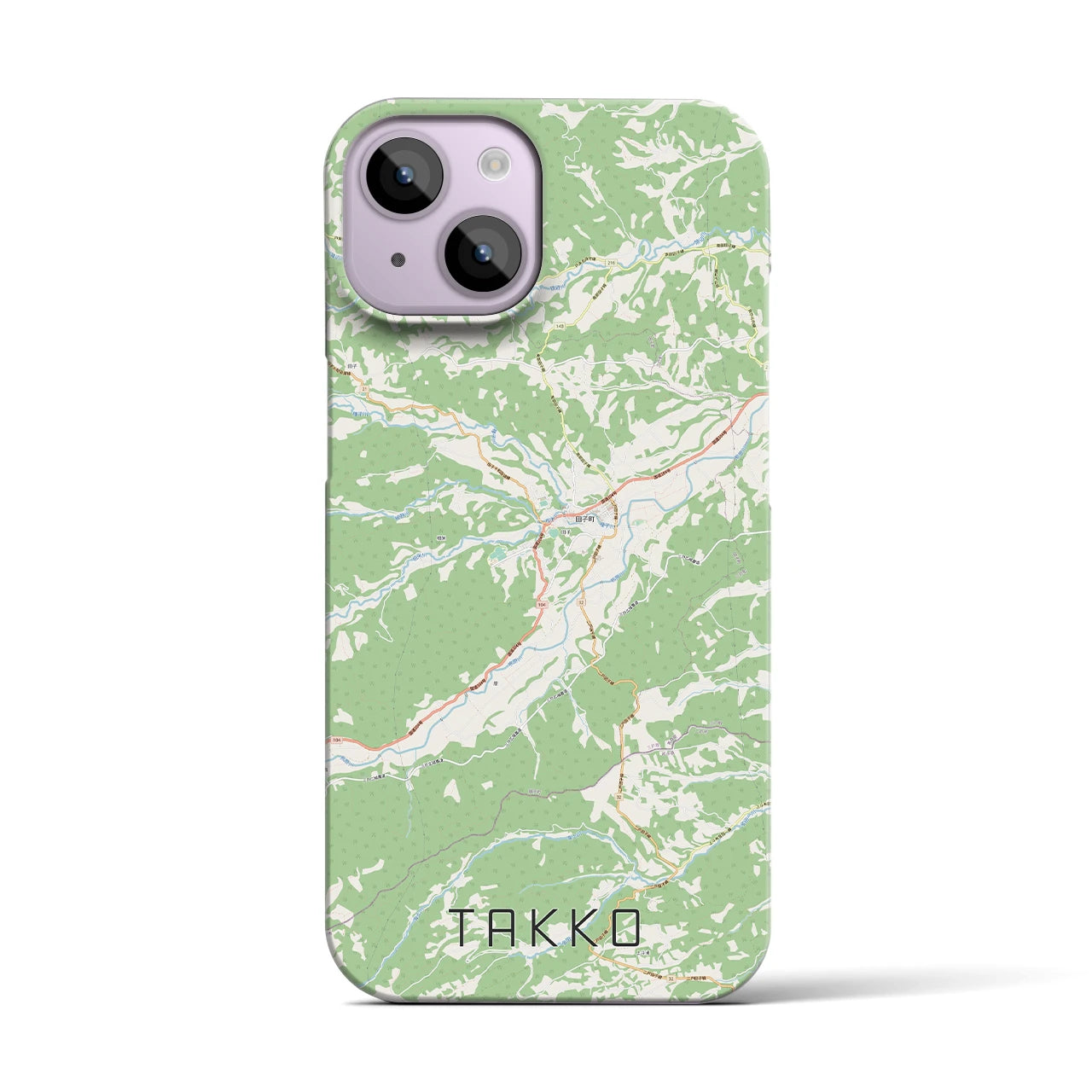 【田子(青森県)】地図柄iPhoneケース(バックカバータイプ)