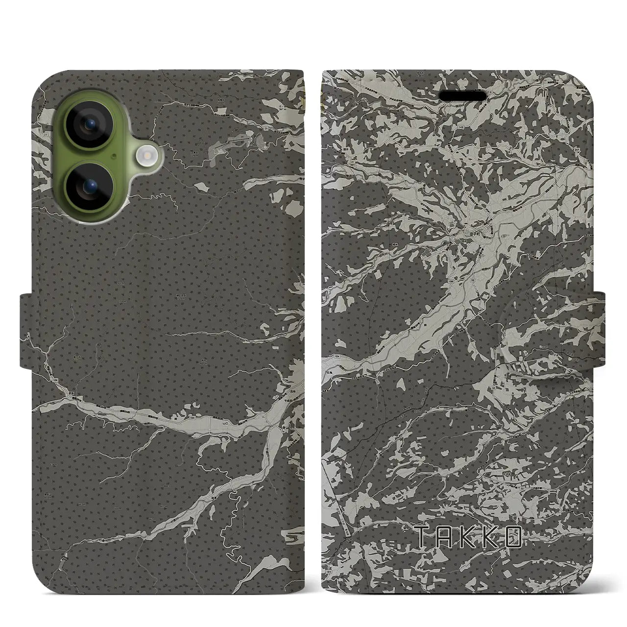 【田子(青森県)】地図柄iPhoneケース(手帳タイプ)