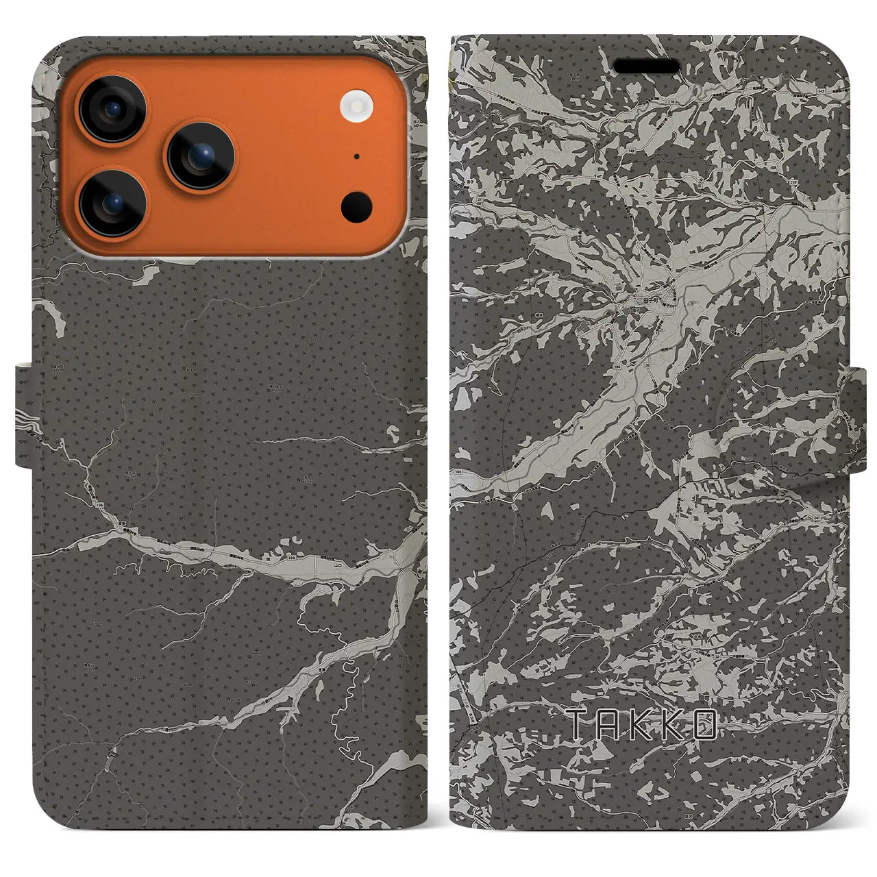 【田子(青森県)】地図柄iPhoneケース(手帳タイプ)