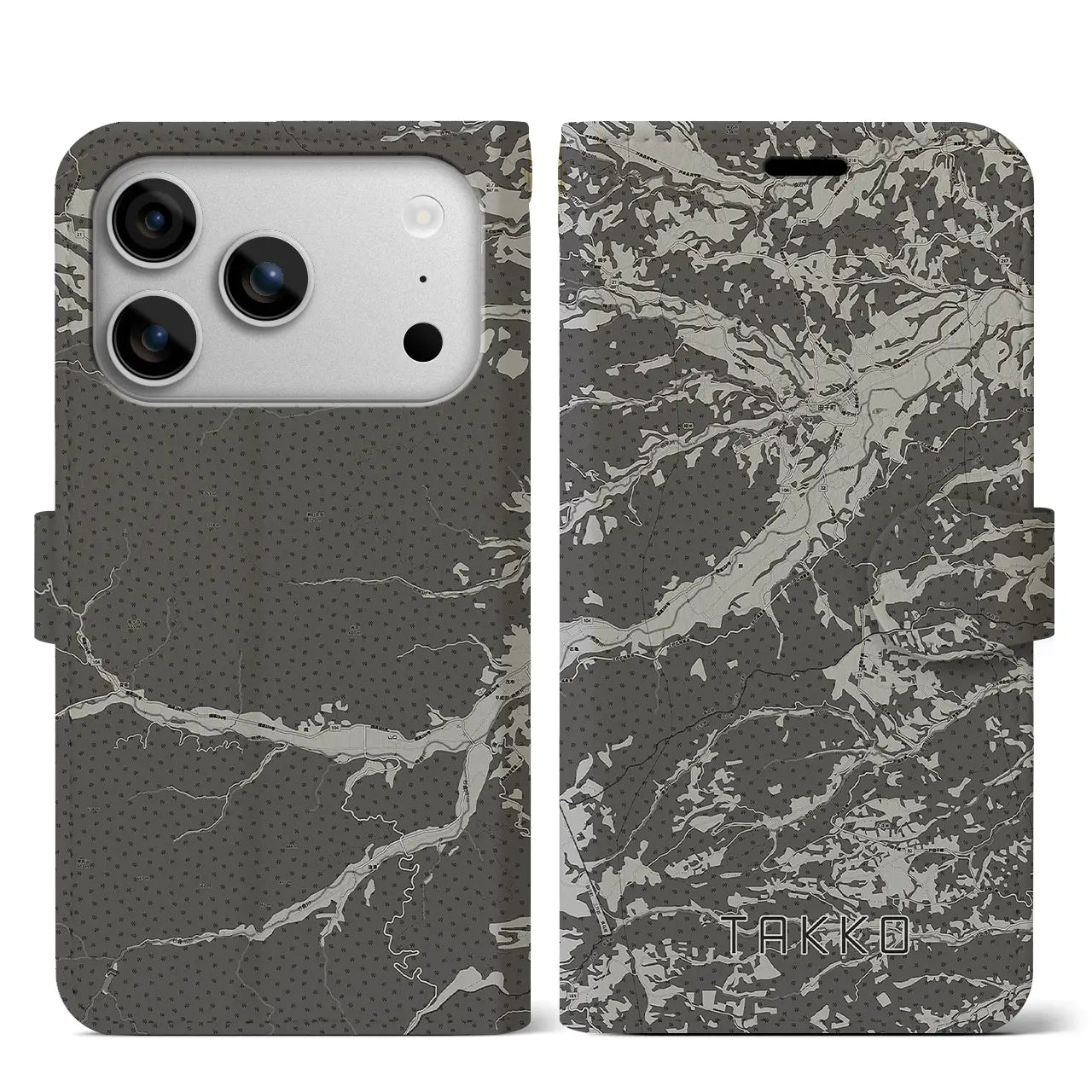 【田子(青森県)】地図柄iPhoneケース(手帳タイプ)