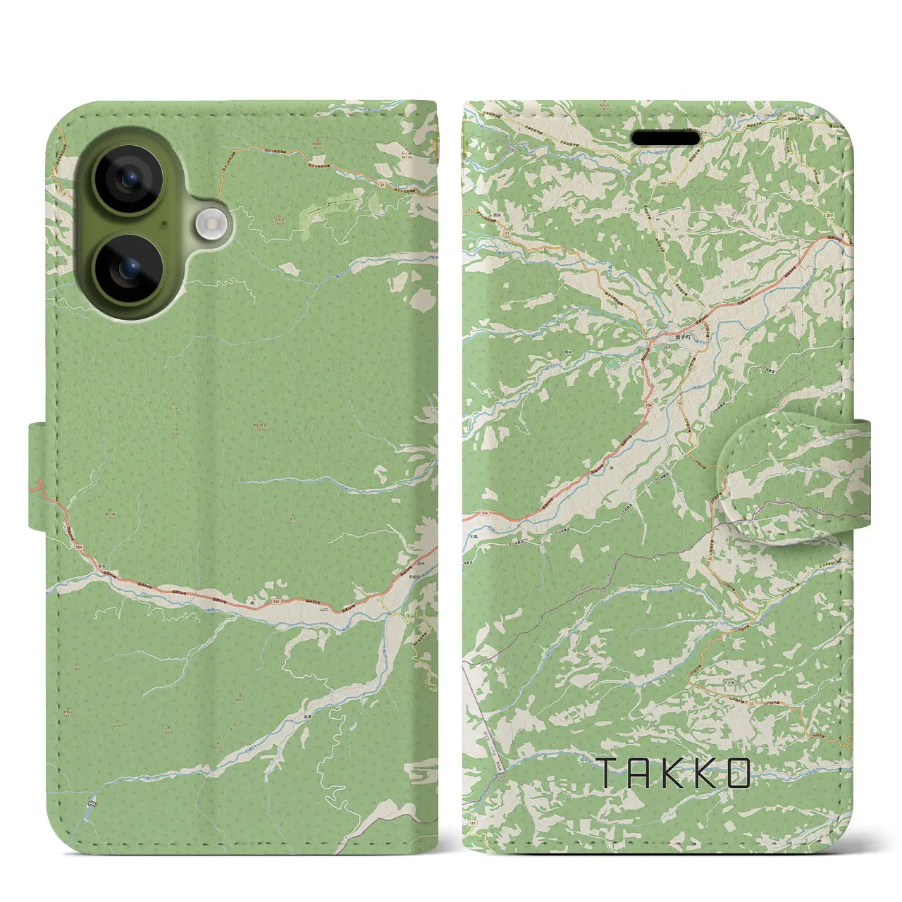 【田子(青森県)】地図柄iPhoneケース(手帳タイプ)