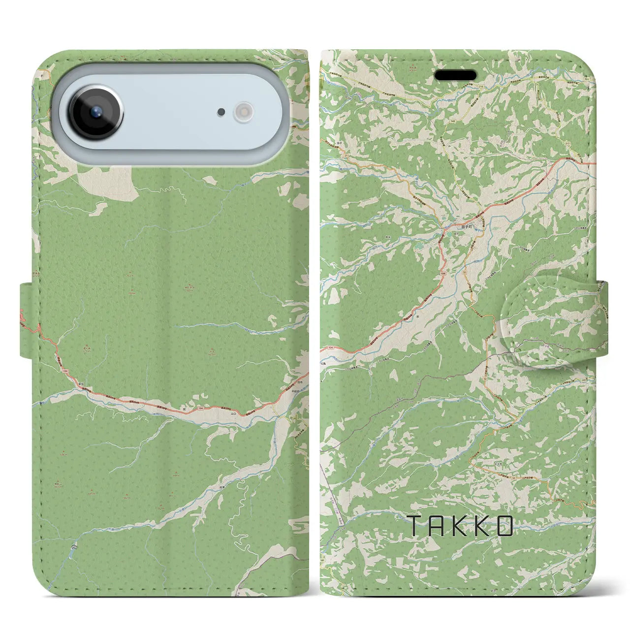 【田子(青森県)】地図柄iPhoneケース(手帳タイプ)