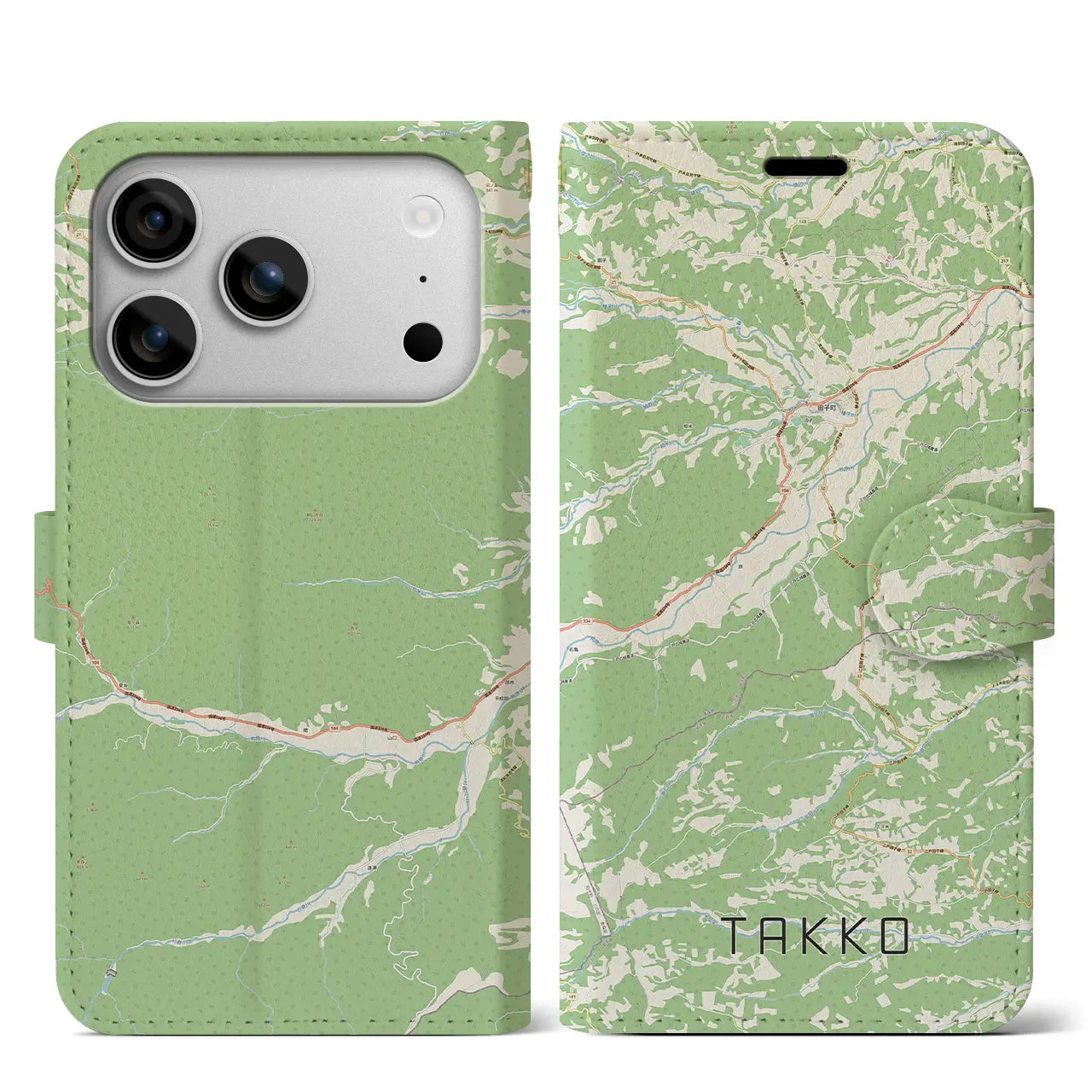 【田子(青森県)】地図柄iPhoneケース(手帳タイプ)