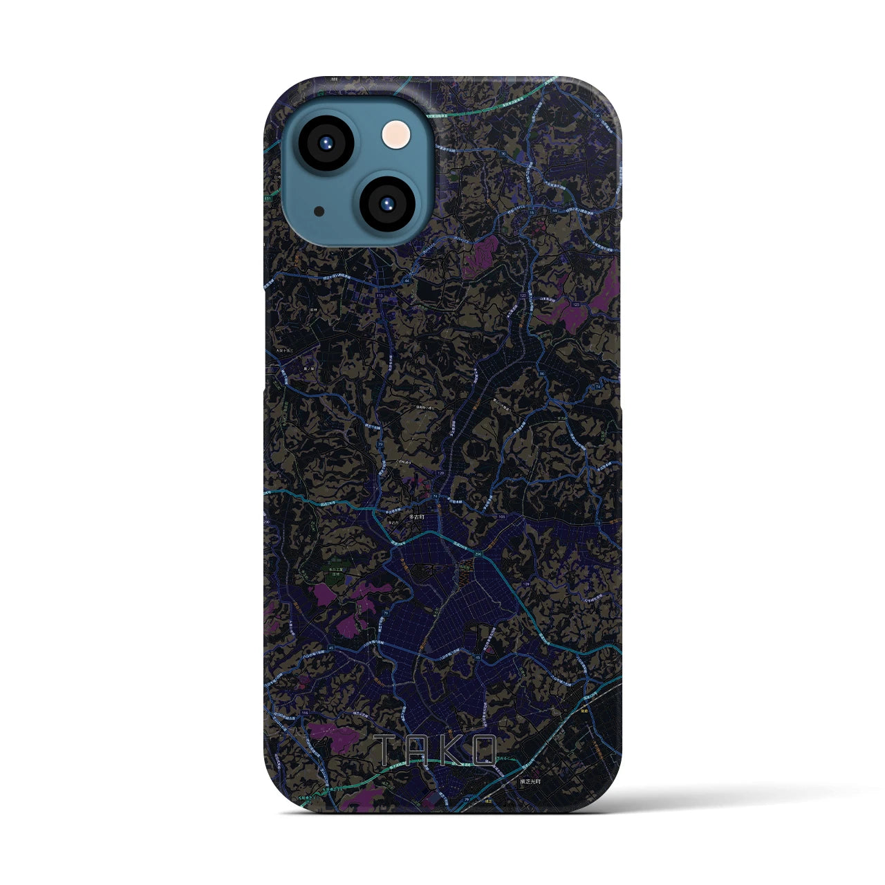 【多古(千葉県)】地図柄iPhoneケース(バックカバータイプ)