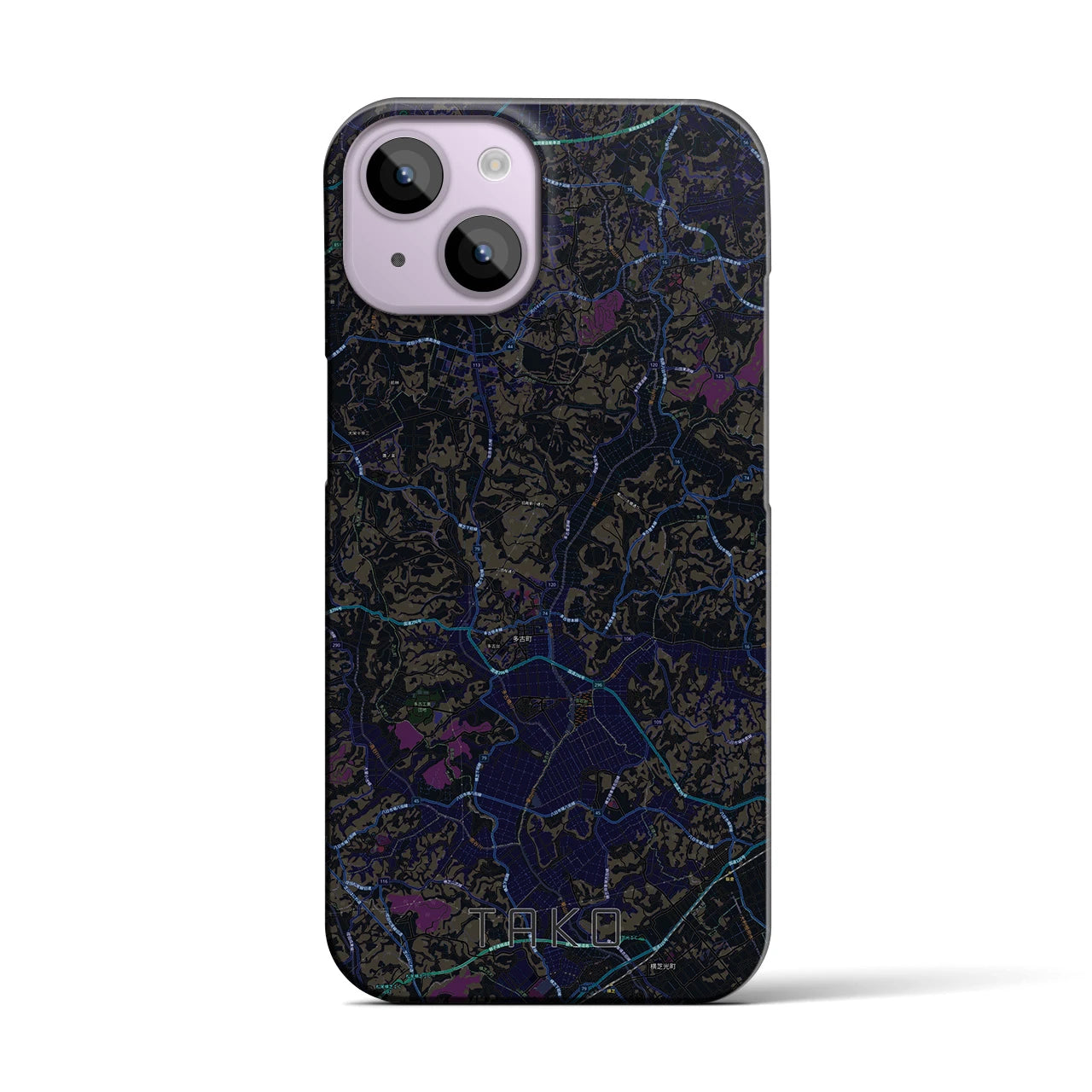【多古(千葉県)】地図柄iPhoneケース(バックカバータイプ)