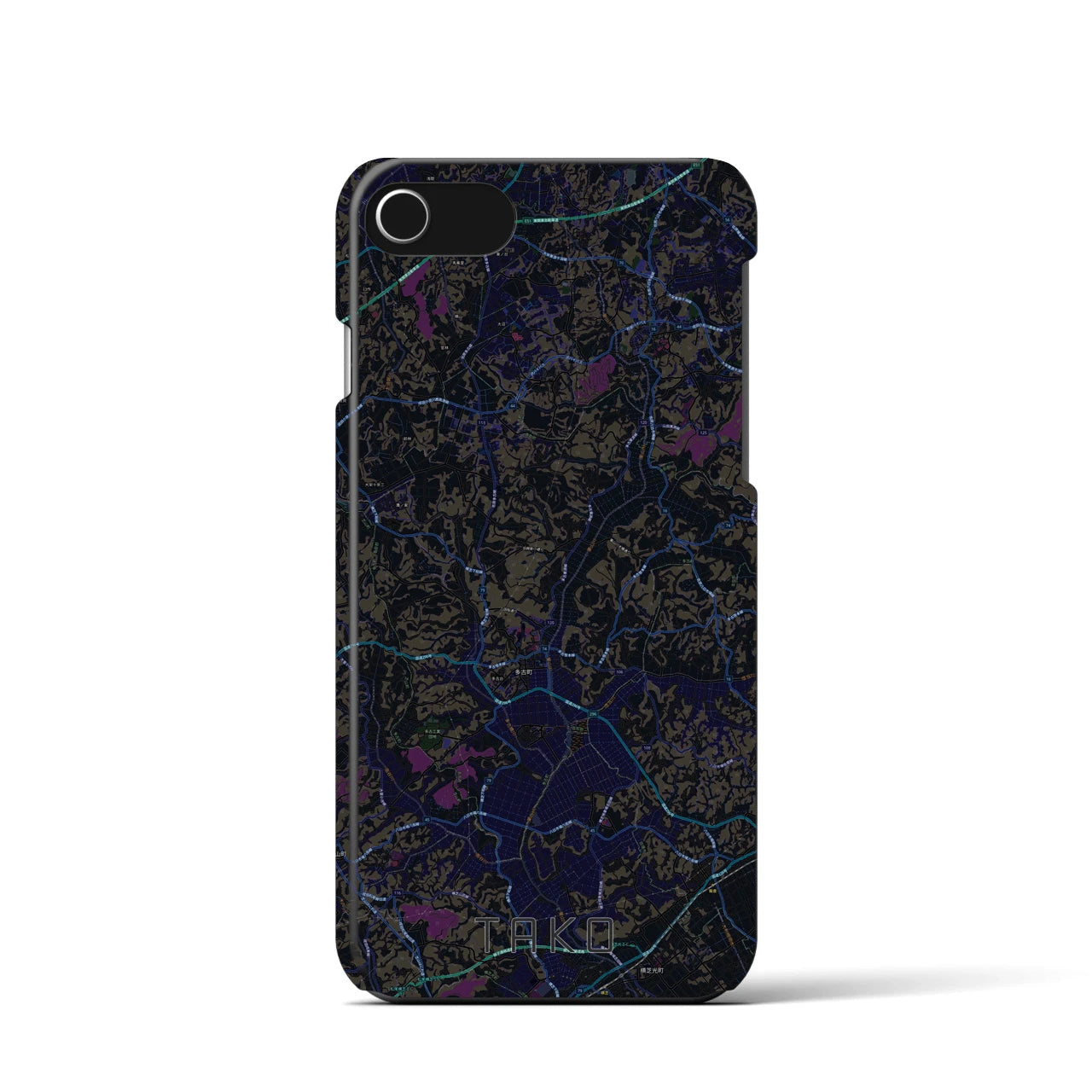 【多古(千葉県)】地図柄iPhoneケース(バックカバータイプ)