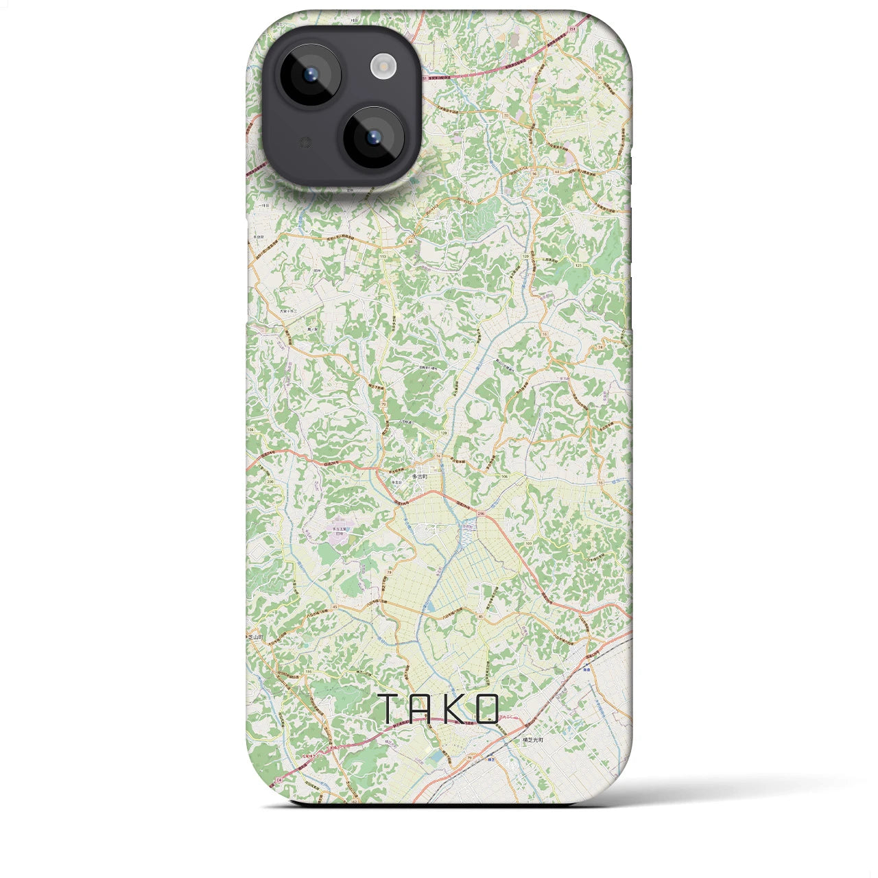 【多古(千葉県)】地図柄iPhoneケース(バックカバータイプ)