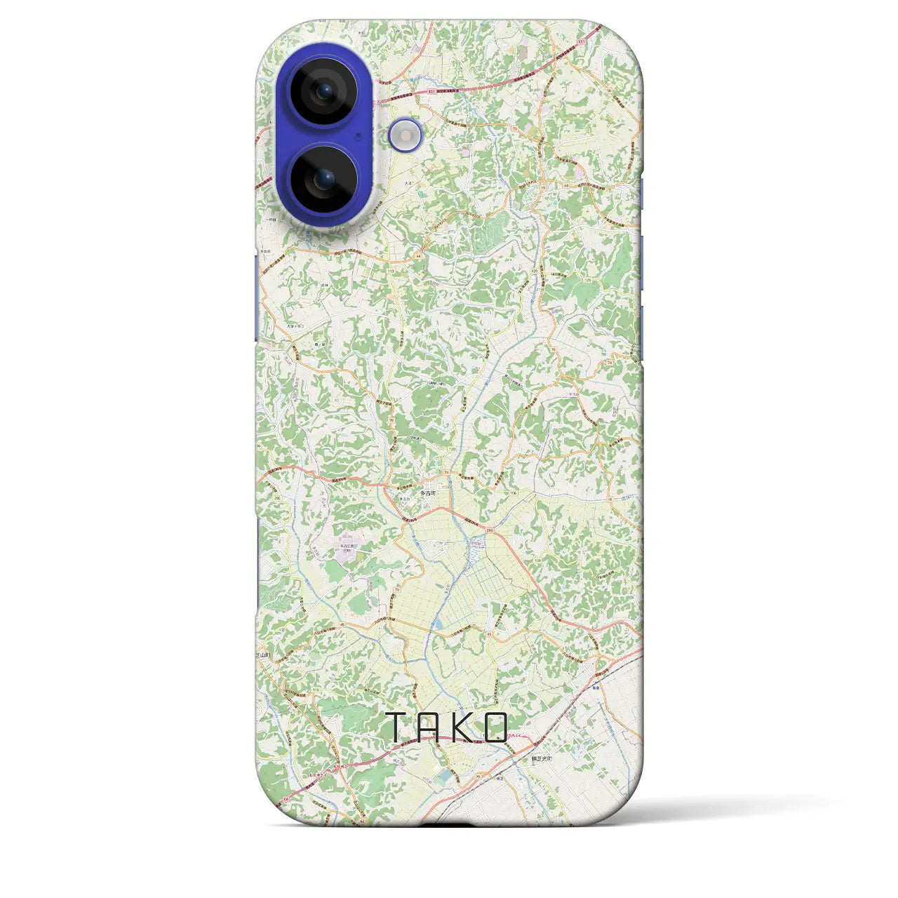 【多古(千葉県)】地図柄iPhoneケース(バックカバータイプ)