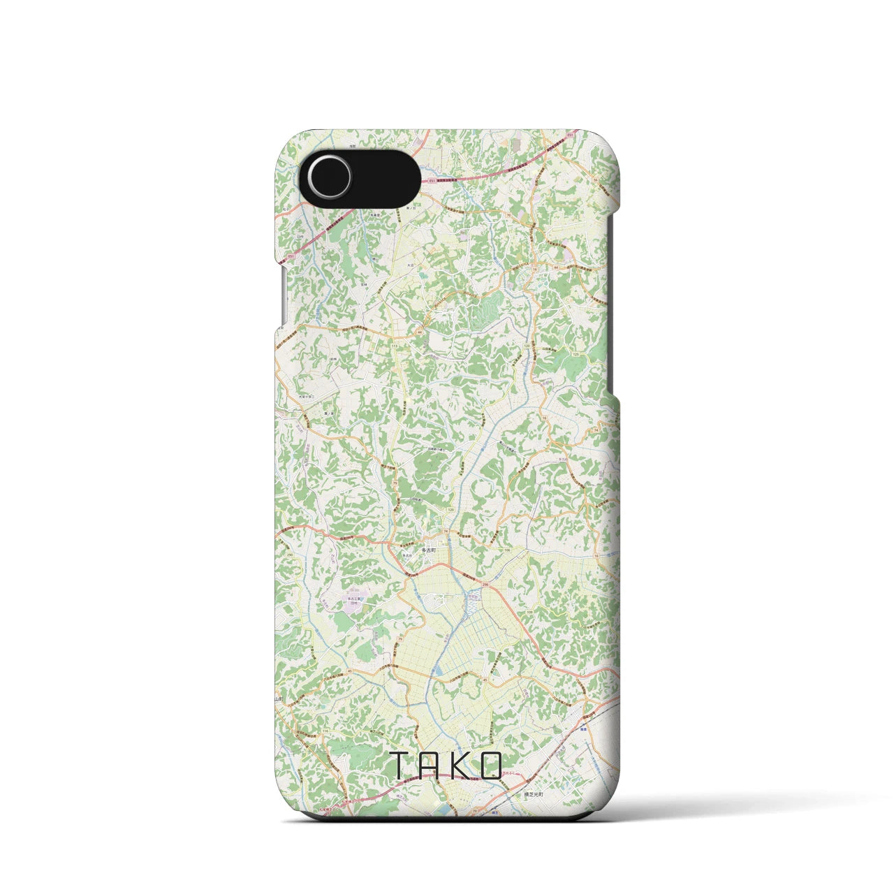 【多古(千葉県)】地図柄iPhoneケース(バックカバータイプ)