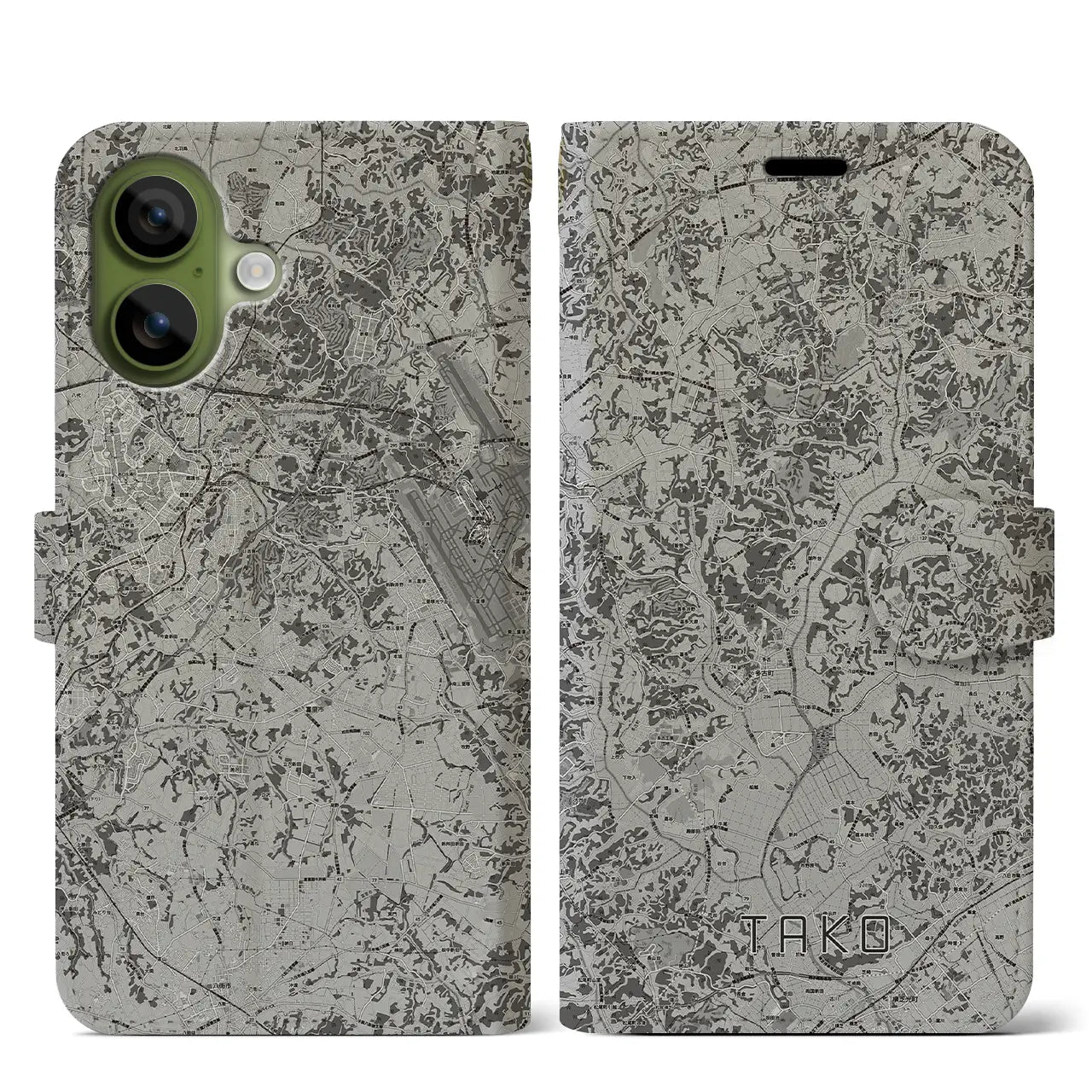 【多古(千葉県)】地図柄iPhoneケース(手帳タイプ)