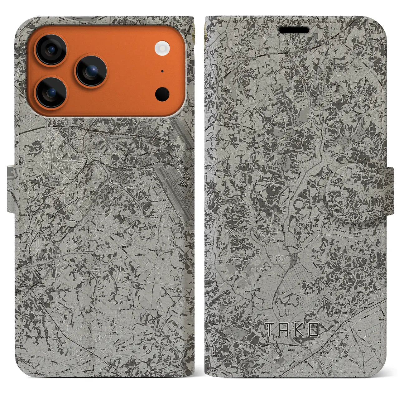 【多古(千葉県)】地図柄iPhoneケース(手帳タイプ)