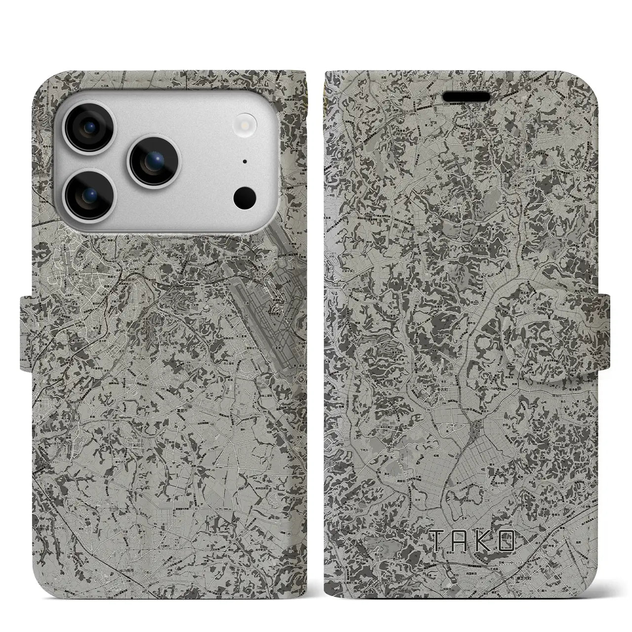 【多古(千葉県)】地図柄iPhoneケース(手帳タイプ)