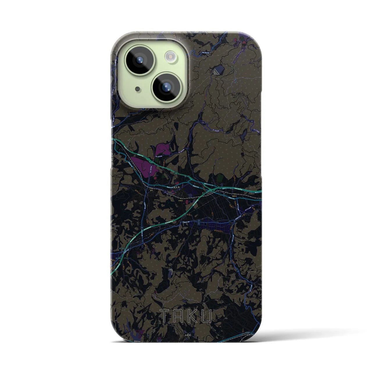 【多久(佐賀県)】地図柄iPhoneケース(バックカバータイプ)