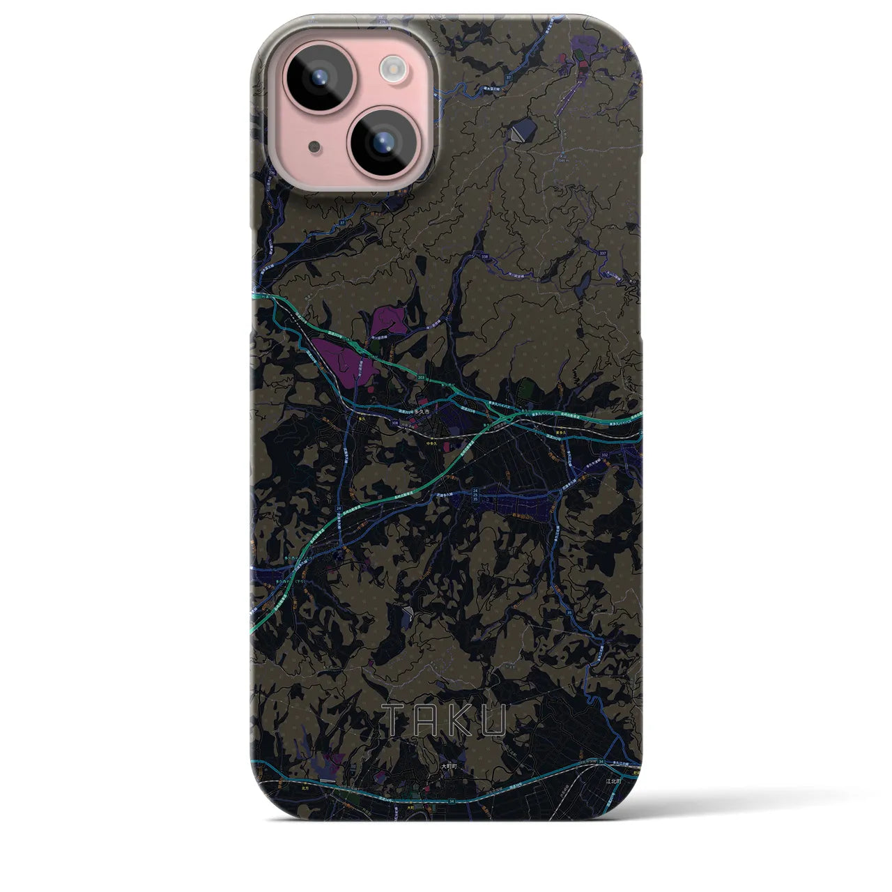 【多久(佐賀県)】地図柄iPhoneケース(バックカバータイプ)