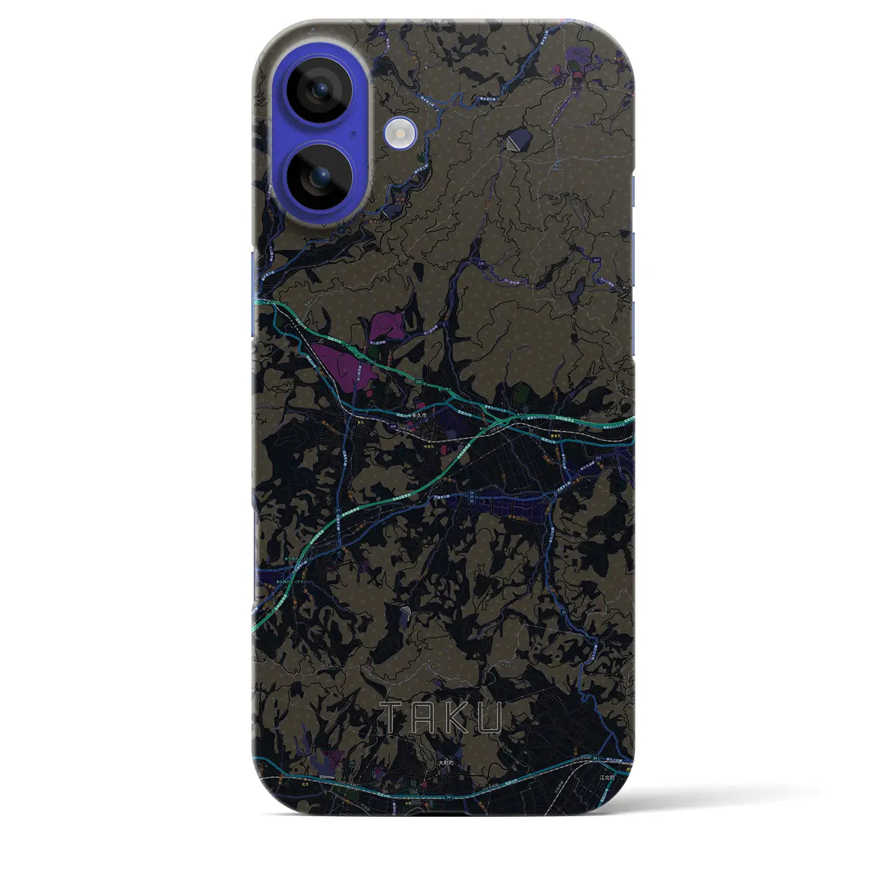 【多久(佐賀県)】地図柄iPhoneケース(バックカバータイプ)