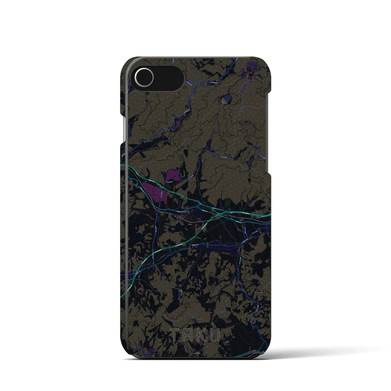 【多久(佐賀県)】地図柄iPhoneケース(バックカバータイプ)