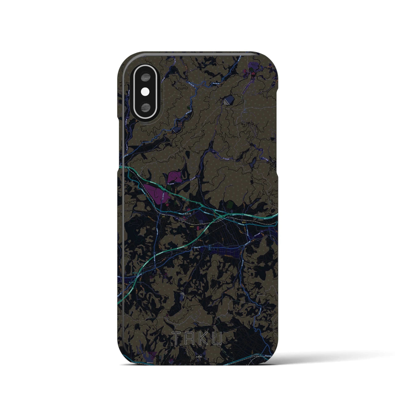 【多久(佐賀県)】地図柄iPhoneケース(バックカバータイプ)