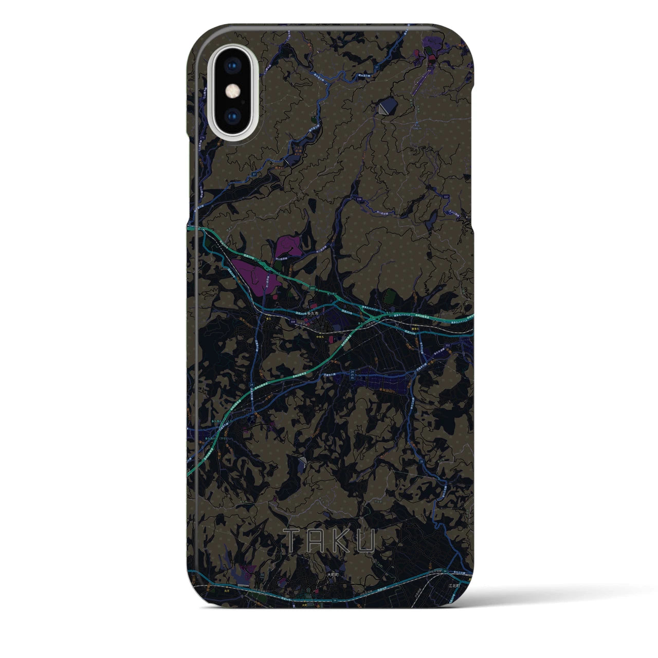 【多久(佐賀県)】地図柄iPhoneケース(バックカバータイプ)