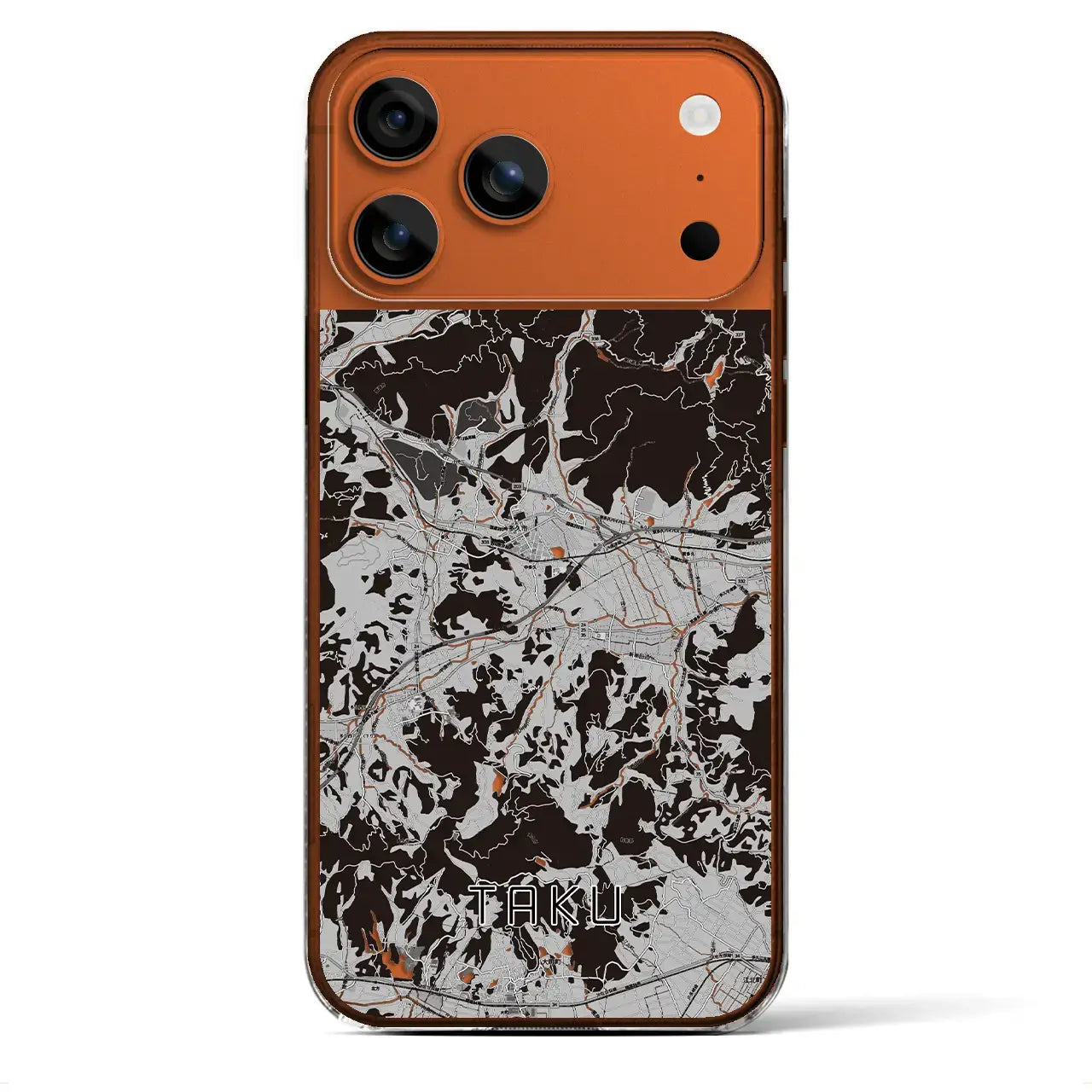 【多久(佐賀県)】地図柄iPhoneケース(クリアタイプ)モノトーン・iPhone 17 Pro Max 用