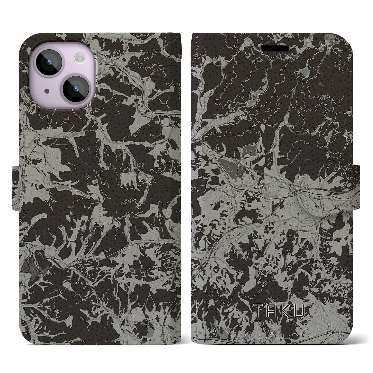 【多久(佐賀県)】地図柄iPhoneケース(手帳タイプ)