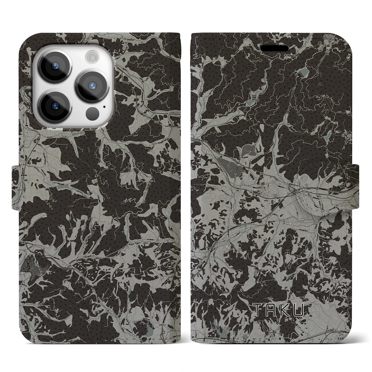 【多久(佐賀県)】地図柄iPhoneケース(手帳タイプ)